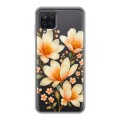 Полупрозрачный дизайнерский пластиковый чехол для Samsung Galaxy A12 Цветы