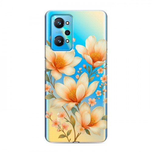 Полупрозрачный дизайнерский силиконовый чехол для Realme GT Neo 2 Цветы
