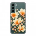 Полупрозрачный дизайнерский силиконовый чехол для Samsung Galaxy S22 Цветы
