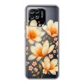 Полупрозрачный дизайнерский пластиковый чехол для Xiaomi Redmi 10C Цветы