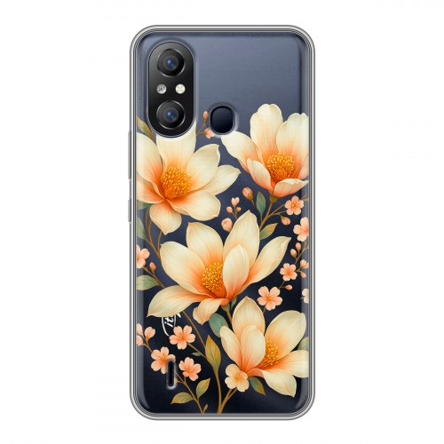 Полупрозрачный дизайнерский силиконовый чехол для Itel A49 Цветы