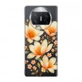 Полупрозрачный дизайнерский пластиковый чехол для Huawei Mate X3 Цветы