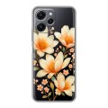 Полупрозрачный дизайнерский пластиковый чехол для Xiaomi RedMi 12 Цветы
