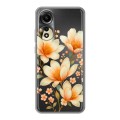 Полупрозрачный дизайнерский силиконовый чехол для OPPO A78 4G Цветы