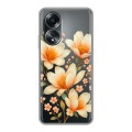 Полупрозрачный дизайнерский силиконовый чехол для OPPO A58 4G Цветы