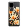 Полупрозрачный дизайнерский силиконовый чехол для Vivo V30 5G Цветы