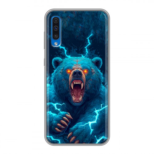 Полупрозрачный дизайнерский пластиковый чехол для Samsung Galaxy A50 Медведь