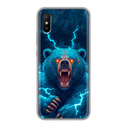 Полупрозрачный дизайнерский силиконовый чехол для Xiaomi RedMi 9A Медведь