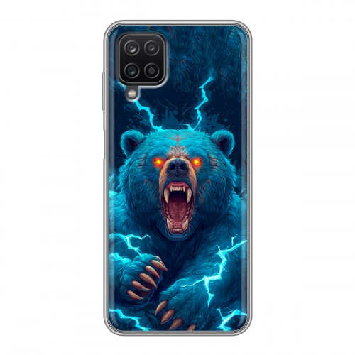 Полупрозрачный дизайнерский пластиковый чехол для Samsung Galaxy A12 Медведь