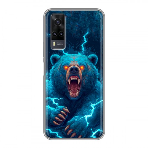 Полупрозрачный дизайнерский пластиковый чехол для Vivo Y31 Медведь