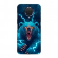 Полупрозрачный дизайнерский силиконовый чехол для Nokia G20 Медведь