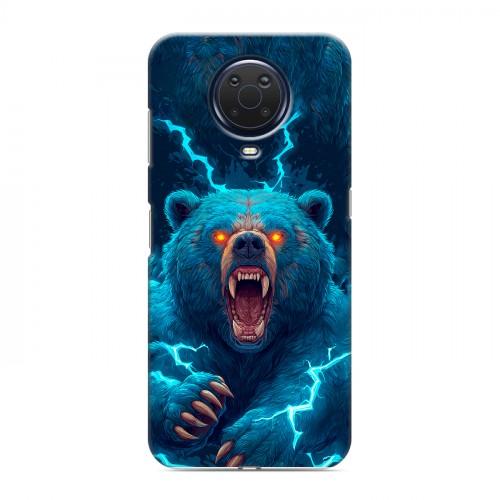 Полупрозрачный дизайнерский силиконовый чехол для Nokia G20 Медведь