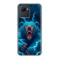 Полупрозрачный дизайнерский силиконовый с усиленными углами чехол для Realme C30 Медведь