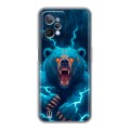 Полупрозрачный дизайнерский силиконовый с усиленными углами чехол для Realme C31 Медведь
