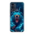 Полупрозрачный дизайнерский силиконовый чехол для Itel Vision 3 Медведь