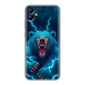 Полупрозрачный дизайнерский силиконовый с усиленными углами чехол для Samsung Galaxy A04e Медведь
