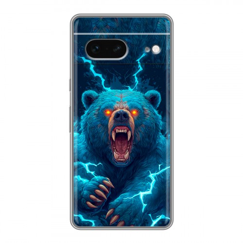Полупрозрачный дизайнерский силиконовый чехол для Google Pixel 7 Медведь
