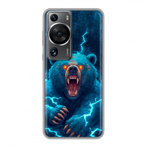 Полупрозрачный дизайнерский пластиковый чехол для Huawei P60 Медведь