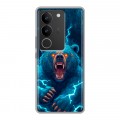 Полупрозрачный дизайнерский силиконовый с усиленными углами чехол для Vivo V29 Медведь