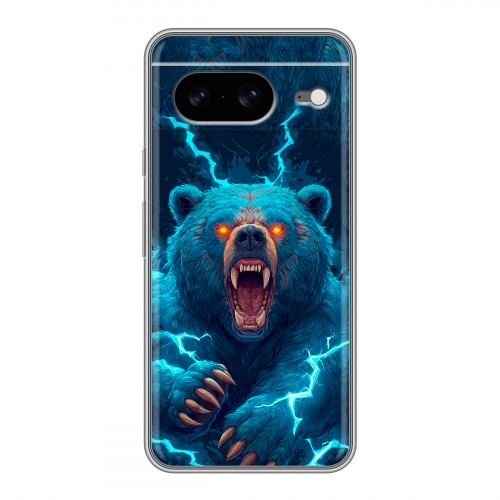 Полупрозрачный дизайнерский силиконовый чехол для Google Pixel 8 Медведь