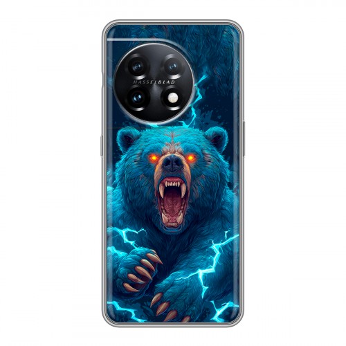 Полупрозрачный дизайнерский пластиковый чехол для OnePlus 11 Медведь