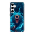 Полупрозрачный дизайнерский силиконовый чехол для Samsung Galaxy S24 Медведь