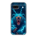 Полупрозрачный дизайнерский силиконовый чехол для Google Pixel 8a Медведь