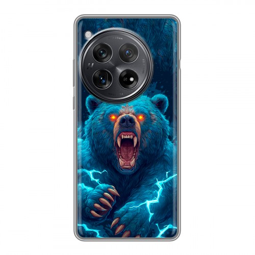 Полупрозрачный дизайнерский пластиковый чехол для OnePlus 12 Медведь