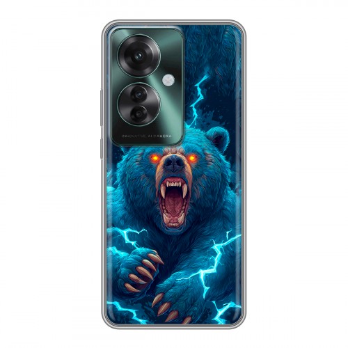 Полупрозрачный дизайнерский пластиковый чехол для Oppo Reno 11F Медведь