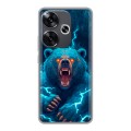 Полупрозрачный дизайнерский пластиковый чехол для Xiaomi Redmi Turbo 3 Медведь