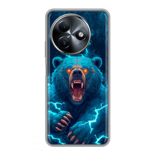 Полупрозрачный дизайнерский силиконовый чехол для Itel S24 Медведь