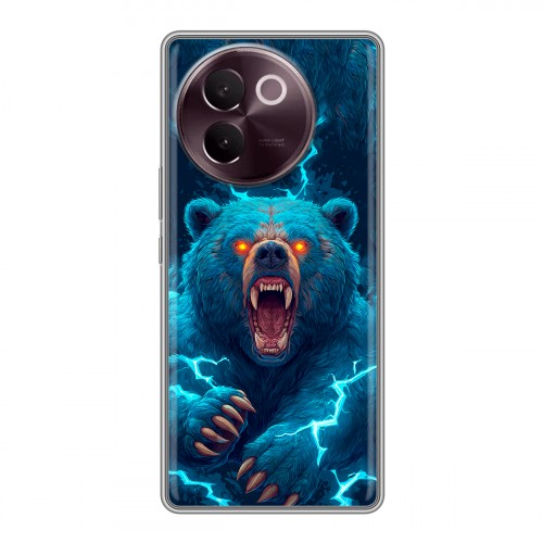 Полупрозрачный дизайнерский силиконовый чехол для Vivo V30e Медведь