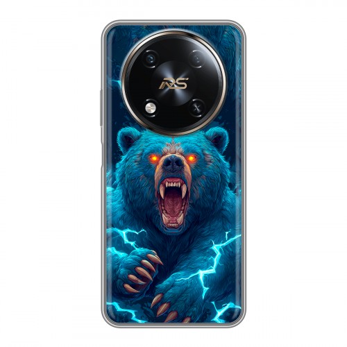 Полупрозрачный дизайнерский силиконовый чехол для Itel RS4 Медведь