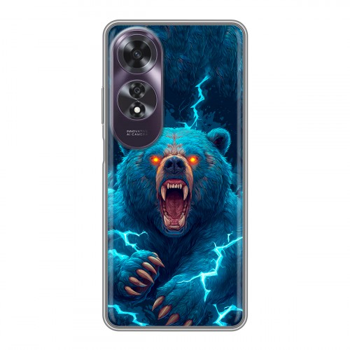 Полупрозрачный дизайнерский силиконовый чехол для OPPO A60 Медведь