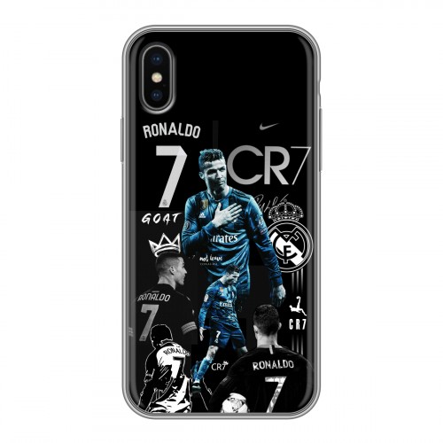 Дизайнерский силиконовый чехол для Iphone x10 Реал Роналдо