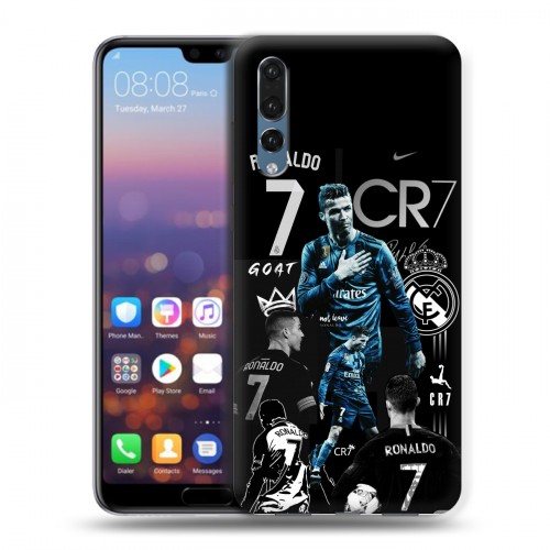 Дизайнерский силиконовый с усиленными углами чехол для Huawei P20 Pro Реал Роналдо