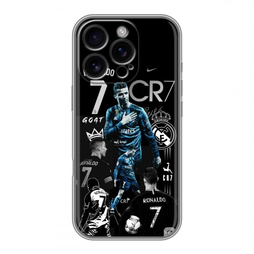 Дизайнерский силиконовый чехол для Iphone 16 Pro Реал Роналдо