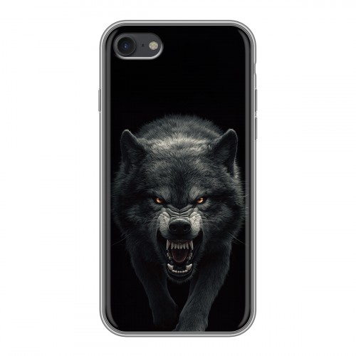 Полупрозрачный дизайнерский силиконовый чехол для Iphone 7 Волк