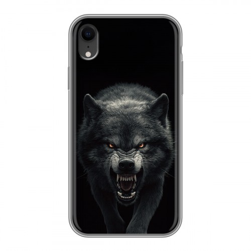 Полупрозрачный дизайнерский пластиковый чехол для Iphone Xr Волк