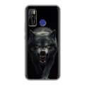 Полупрозрачный дизайнерский силиконовый чехол для Tecno Camon 15 Волк