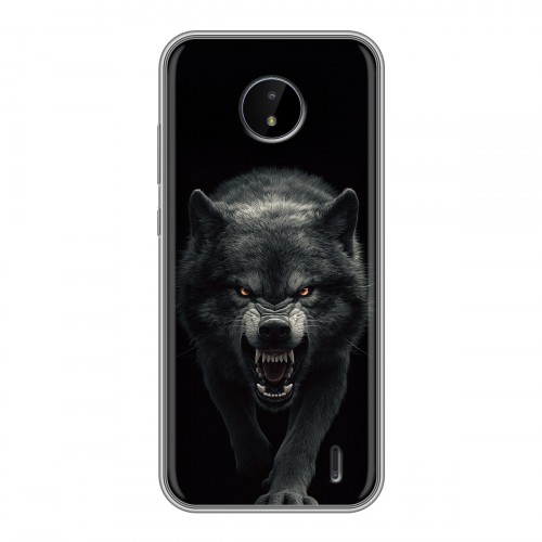 Полупрозрачный дизайнерский силиконовый чехол для Nokia C20 Волк