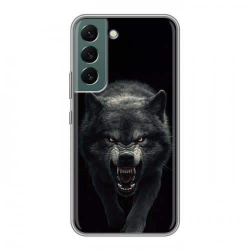 Полупрозрачный дизайнерский пластиковый чехол для Samsung Galaxy S22 Волк