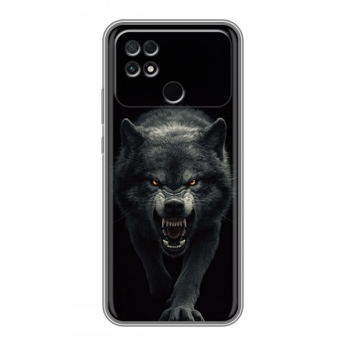 Полупрозрачный дизайнерский силиконовый чехол для Xiaomi Poco C40 Волк