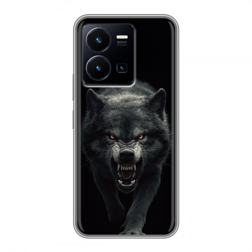 Полупрозрачный дизайнерский силиконовый чехол для Vivo Y35 Волк