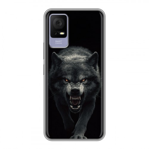 Полупрозрачный дизайнерский пластиковый чехол для TCL 405 Волк
