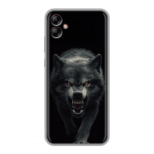 Полупрозрачный дизайнерский силиконовый чехол для Samsung Galaxy A04e Волк