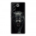 Полупрозрачный дизайнерский силиконовый с усиленными углами чехол для Vivo V27 Волк