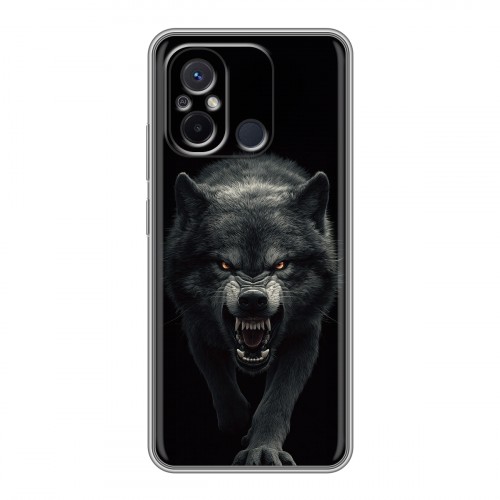 Полупрозрачный дизайнерский силиконовый чехол для Xiaomi RedMi 12C Волк