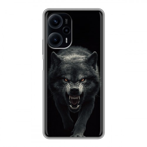 Полупрозрачный дизайнерский силиконовый чехол для XIaomi Poco F5 Волк