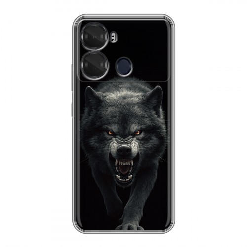 Полупрозрачный дизайнерский пластиковый чехол для Itel P40 Волк
